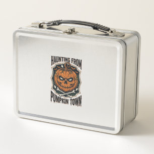 Halloween Pumpkin Shirt Vintage Jack O Lantern Tow Metal Lunch Box