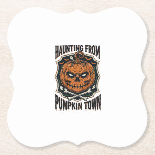Halloween Pumpkin Shirt Vintage Jack O Lantern Tow Paper Coaster