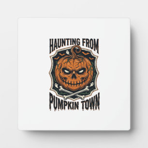 Halloween Pumpkin Shirt Vintage Jack O Lantern Tow Plaque