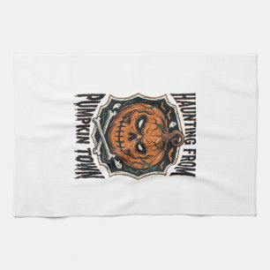 Halloween Pumpkin Shirt Vintage Jack O Lantern Tow Tea Towel