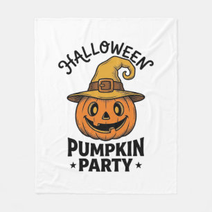 Halloween Pumpkin Shirt Vintage Witch Hat Fun_1 Fleece Blanket