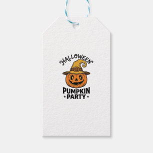 Halloween Pumpkin Shirt Vintage Witch Hat Fun_1 Gift Tags