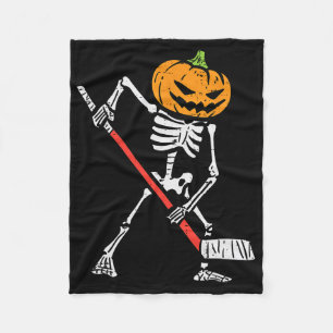 Halloween Pumpkin Skeleton Ice Hockey Costume Men  Fleece Blanket