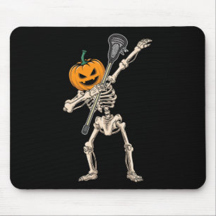 Halloween Pumpkin Skeleton Lacrosse Dabbing Funny Mouse Mat