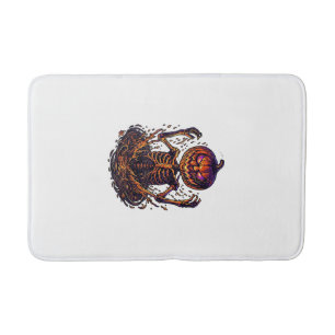 Halloween Pumpkin Skeleton Magic Portal Flames_1 Bath Mat