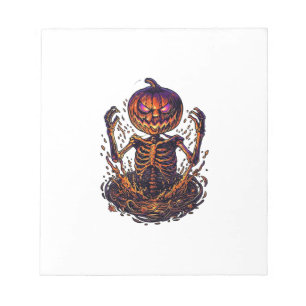 Halloween Pumpkin Skeleton Magic Portal Flames_1 Notepad