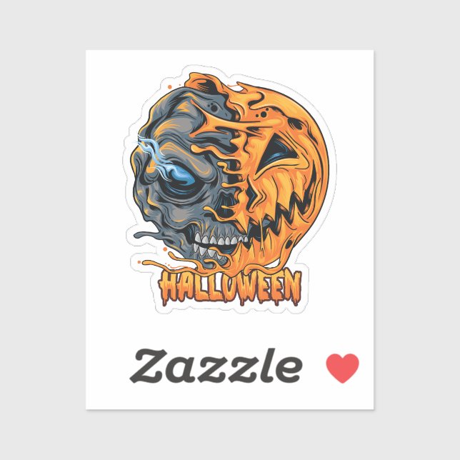 Halloween pumpkin skeleton skull  (Sheet)