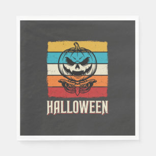 Halloween Pumpkin Skull Retro Vintage Napkin