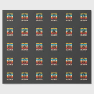 Halloween Pumpkin Skull Retro Vintage Wrapping Paper