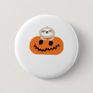 Halloween Pumpkin Sloth Classic T-Shirt 6 Cm Round Badge