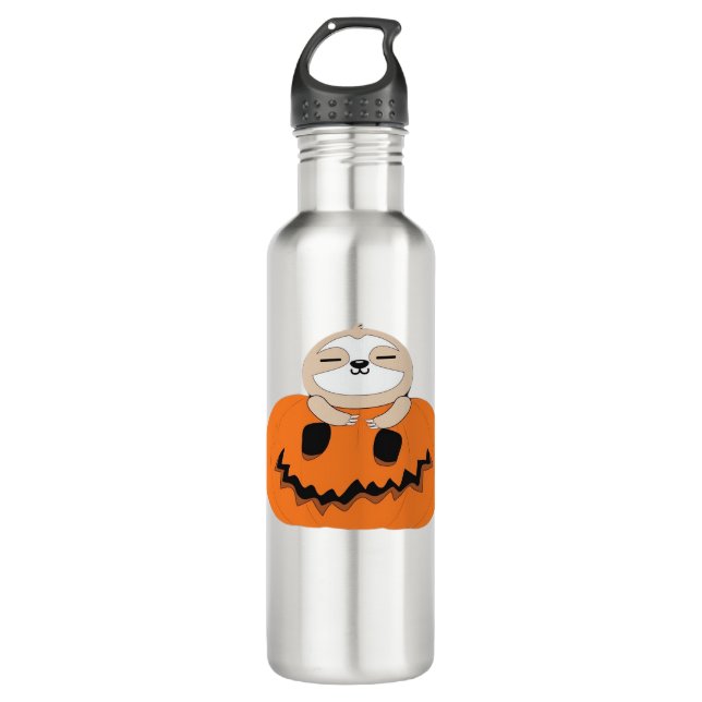 Halloween Pumpkin Sloth Classic T-Shirt 710 Ml Water Bottle (Front)