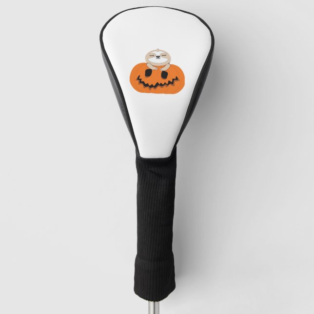 Halloween Pumpkin Sloth Classic T-Shirt Golf Head Cover (Front)