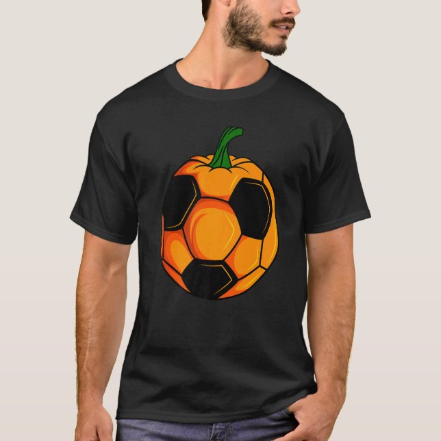 Halloween Pumpkin Soccer Ball Player Ball Team Spo T-Shirt (Front)