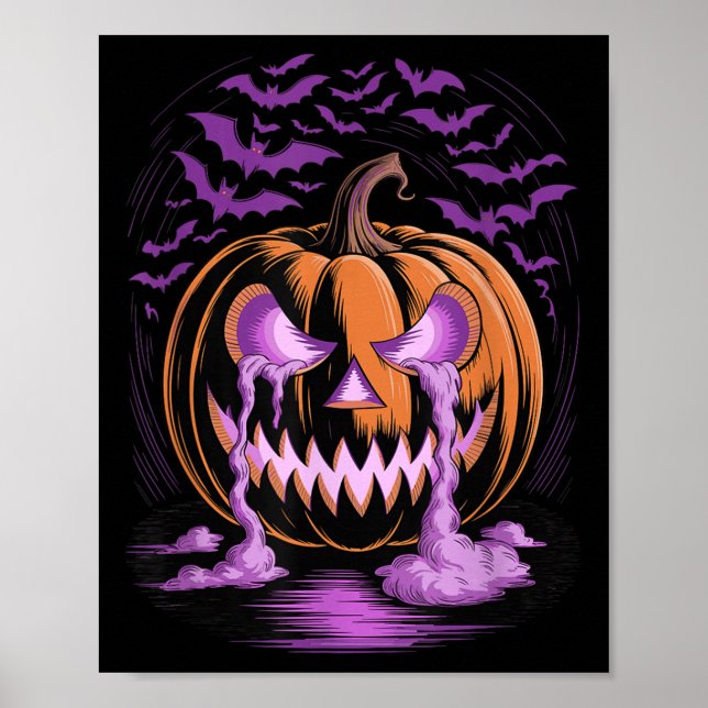 Halloween Pumpkin Soky Season Bats  Poster (Front)