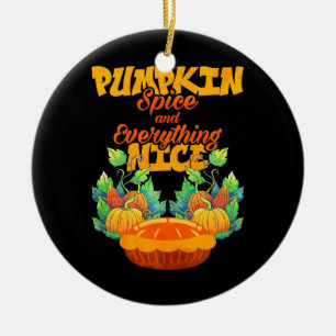 Halloween Pumpkin Spice And Everything Nice Ceramic Tree Decoration