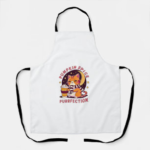 Halloween Pumpkin Spice Anime Cat Apron