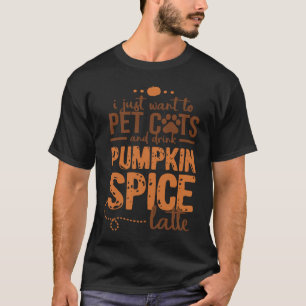 Halloween Pumpkin Spice Latte Cat T-Shirt