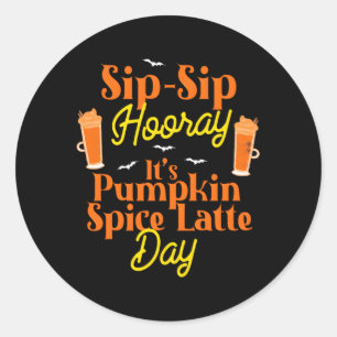 Halloween Pumpkin Spice Latte Coffee Pumpkin Fall Classic Round Sticker