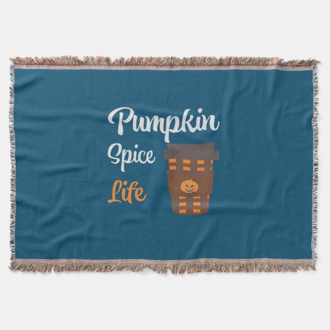 Halloween Pumpkin Spice Life Birthday Throw Blanket (Front)