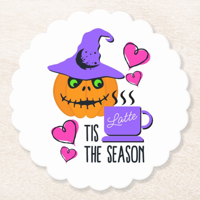 Halloween Pumpkin Spice Season Drink Coaster (Front)
