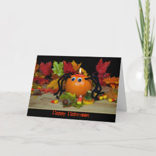 Halloween Pumpkin Spider Card