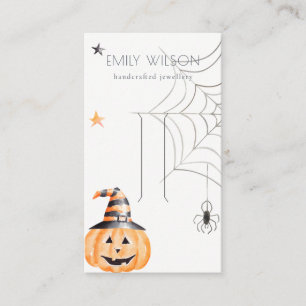 Halloween Pumpkin Spider Hair Clip Jewellery Displ Business Card