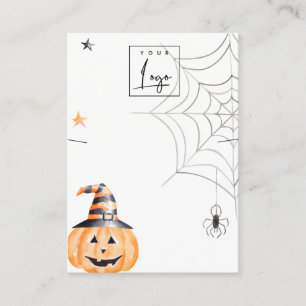 Halloween Pumpkin Spider Logo Necklace Jewellery Business Card