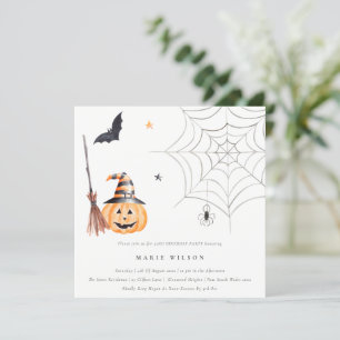 Halloween Pumpkin Spooky Any Age Birthday Invite