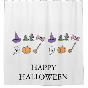 Halloween Pumpkin Spooky head Shower Curtain