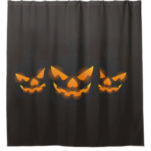 Halloween Pumpkin Spooky head Shower Curtain