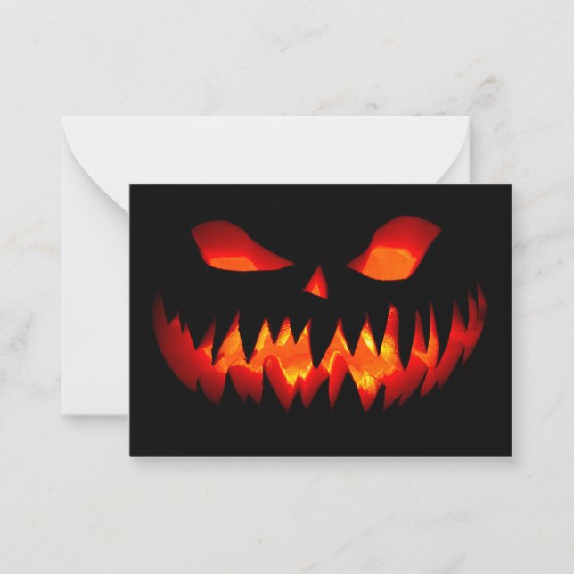 Halloween Pumpkin Spooky Scary Horror Orange Card (Front)
