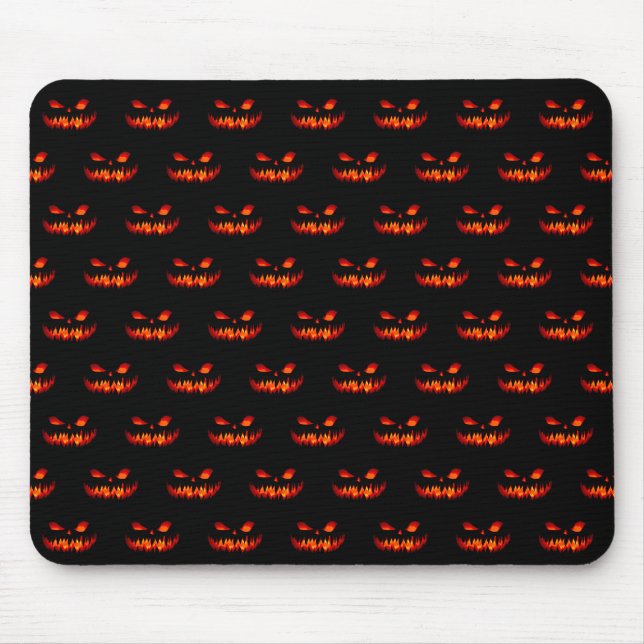 Halloween Pumpkin Spooky Scary Horror Orange Mouse Mat (Front)