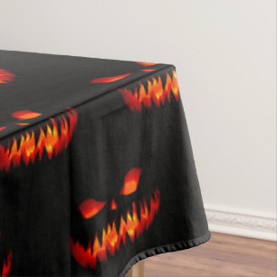 Halloween Pumpkin Spooky Scary Horror Orange Tablecloth