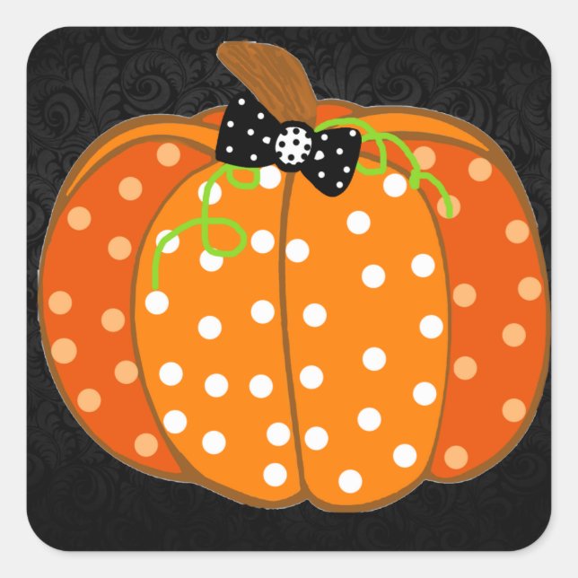 Halloween Pumpkin Square Sticker (Front)