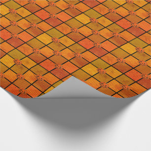 Halloween Pumpkin Squares Wrapping Paper