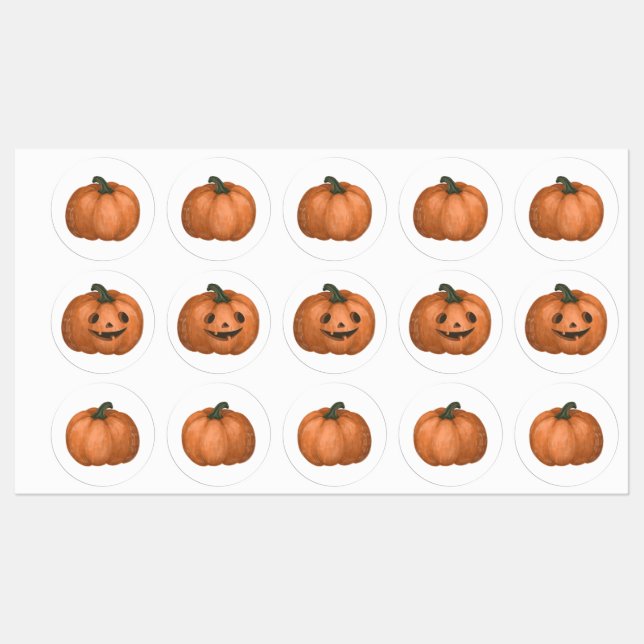 Halloween Pumpkin sticker set, hand draw  (Sheet)