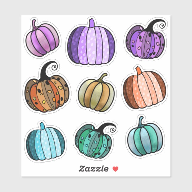 Halloween Pumpkin Stickers (Sheet)