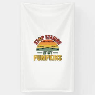 Halloween Pumpkin Stop Staring Funny Vintage_1 Banner