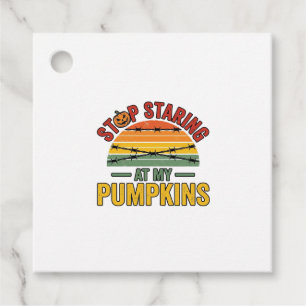 Halloween Pumpkin Stop Staring Funny Vintage_1 Favour Tags