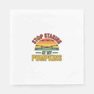 Halloween Pumpkin Stop Staring Funny Vintage_1 Napkin