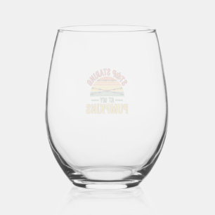 Halloween Pumpkin Stop Staring Funny Vintage_1 Stemless Wine Glass