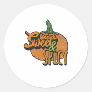 Halloween Pumpkin Sweet and Spicy Classic Round Sticker