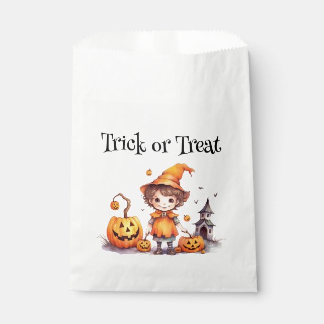Halloween Pumpkin Sweet Treats - Favour Bags  (Front)