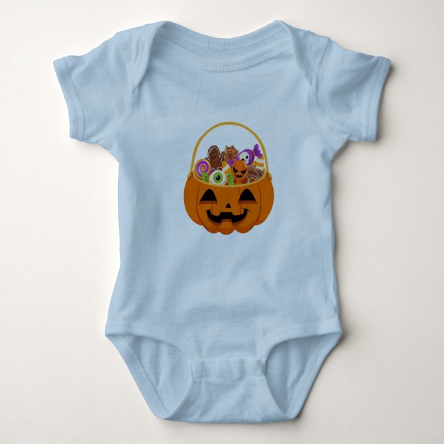 Halloween- pumpkin Themed Baby Bodysuit (Front)