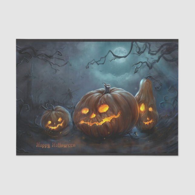 Halloween Pumpkin Tissue Paper Sheets (Front)