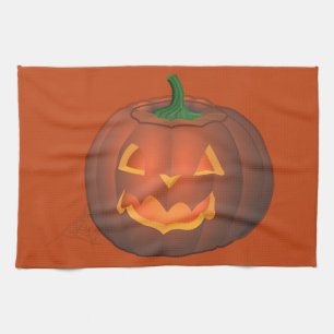 Halloween Pumpkin Towel Jack-O-Lantern Tea Towels