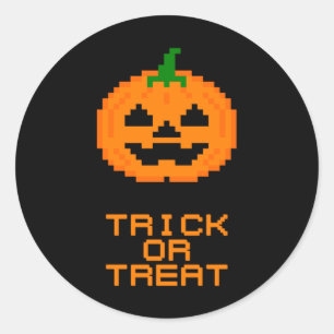HALLOWEEN PUMPKIN - TRICK OR TREAT CLASSIC ROUND STICKER