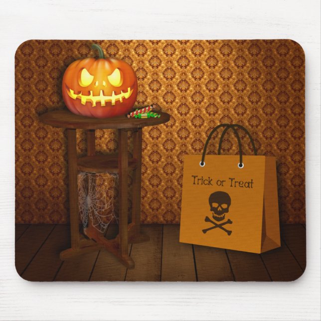 Halloween Pumpkin Trick or Treat Mouse Mat (Front)