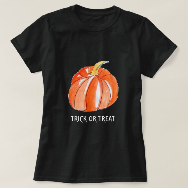 Halloween pumpkin trick or treat T-Shirt (Design Front)