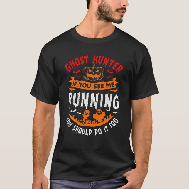 Halloween Pumpkin Vampire 31 October Ghost Spooky T-Shirt (Front)